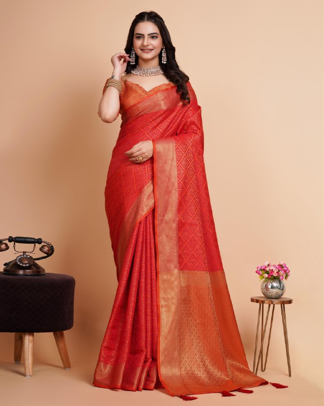 Red Soft Banrasi Patola Silk Saree