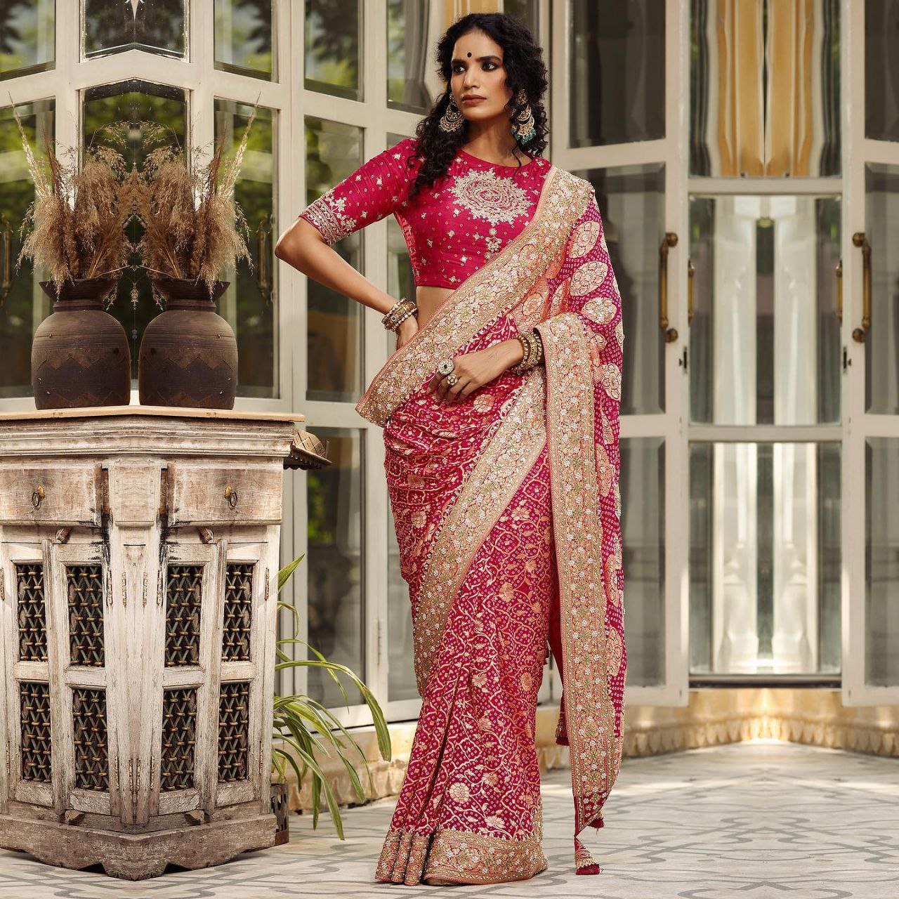 Pink Color Banarasi silk saree