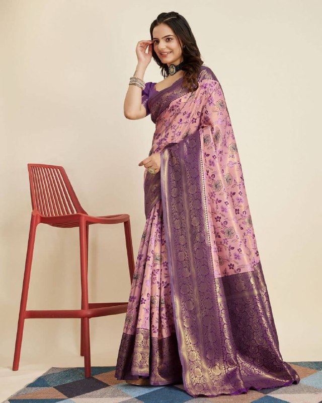 Purple Color Kanjivaram Silk Saree