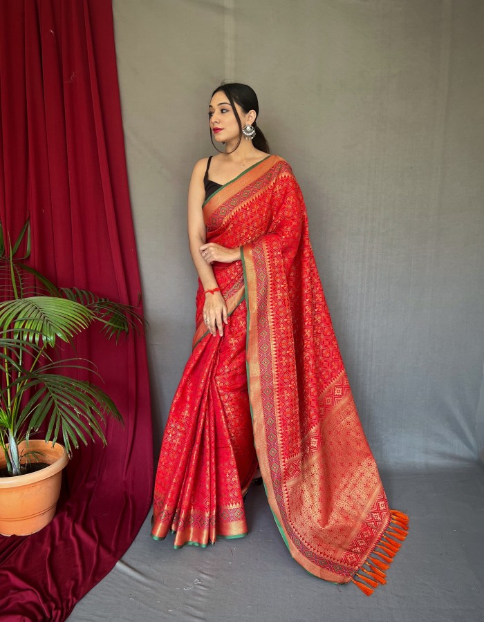 Red Color Patola Silk Saree