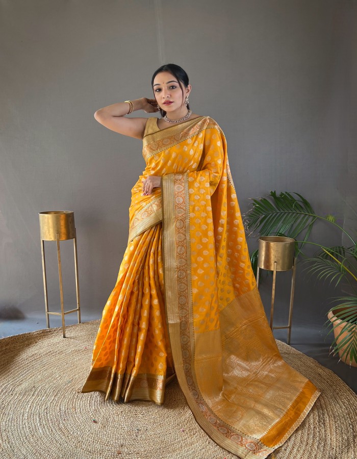 Yellow Soft Silk Saree