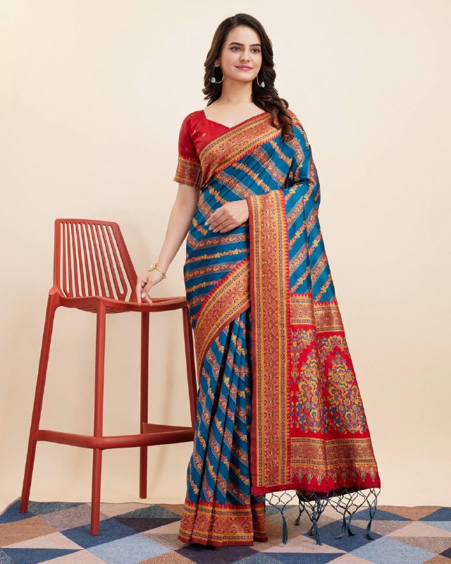 Rama Leriya Banarasi Silk Saree