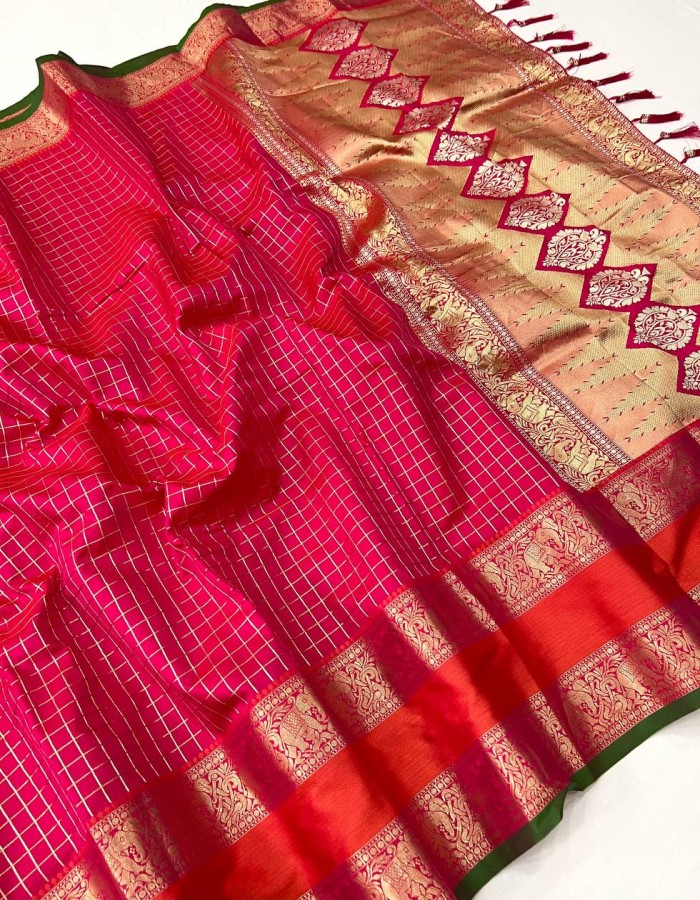 Pink Color Kanjivaram Silk Saree