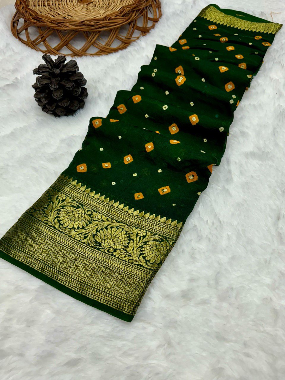 Green Kanjivaram Printed Saree