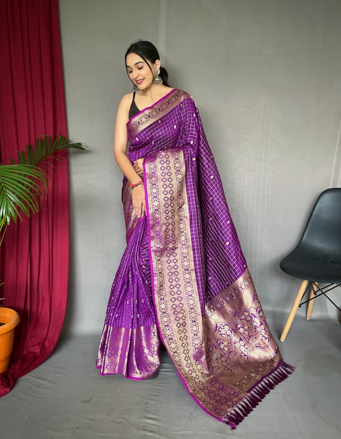 Purple Color Soft Handloom Saree