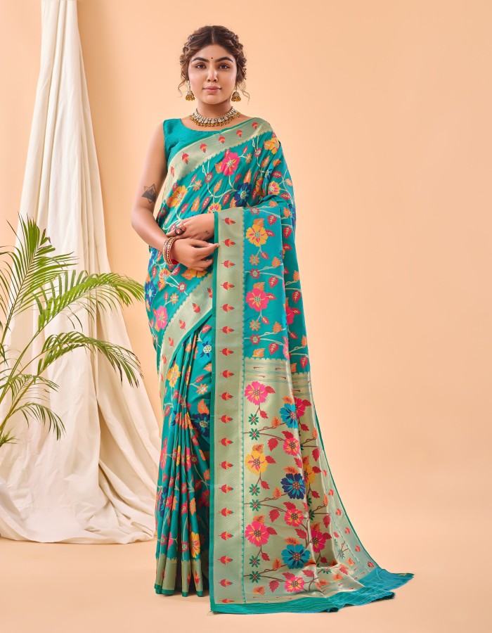 Rama Color Soft Paithani Saree