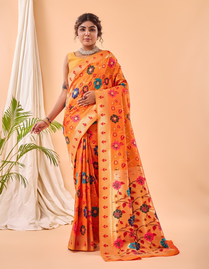 Yellow Color Paithani Silk Saree