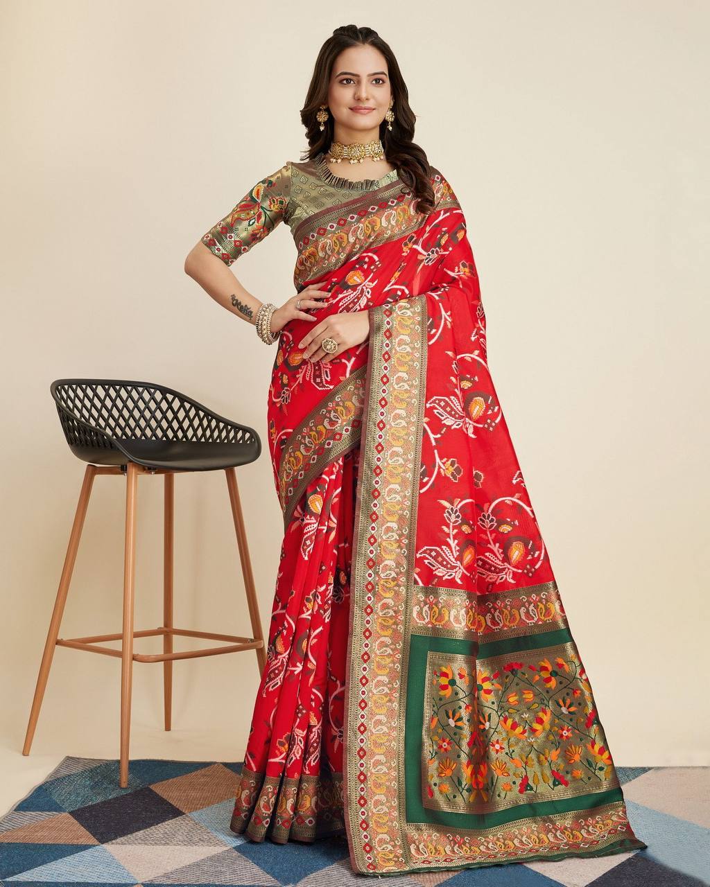 Red Color Soft Silk Banarasi Silk Saree