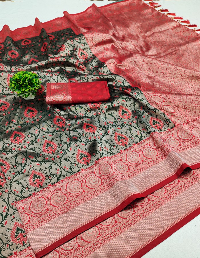 Orange Soft Kanjivaram Silk Saree