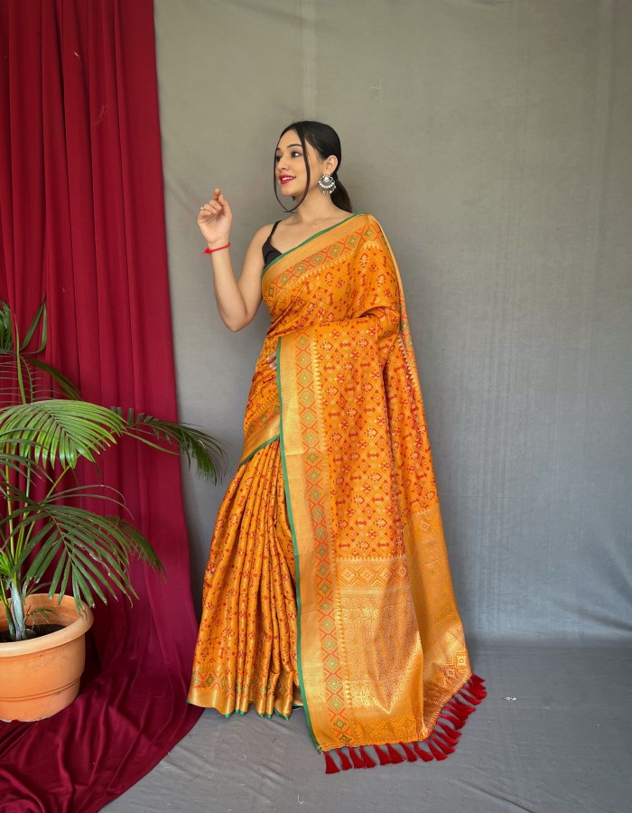 Yellow Color Rajkoti Patola Saree