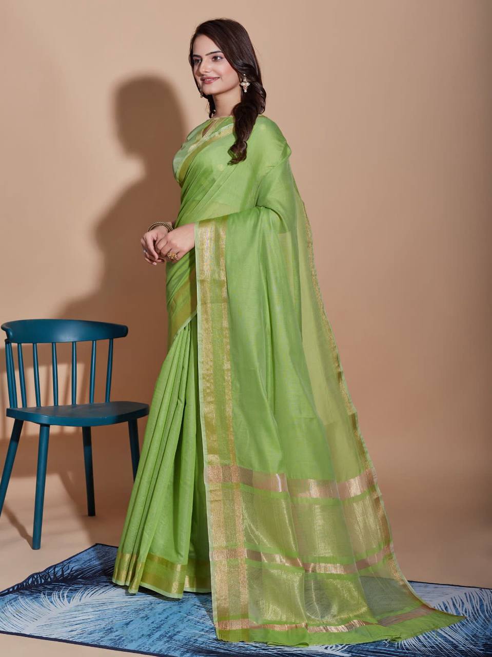 Green Cotton Silk Saree