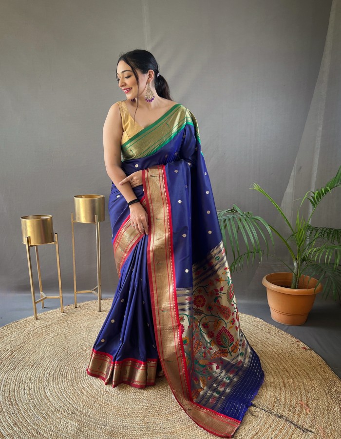 Royal Blue Paithani Saree