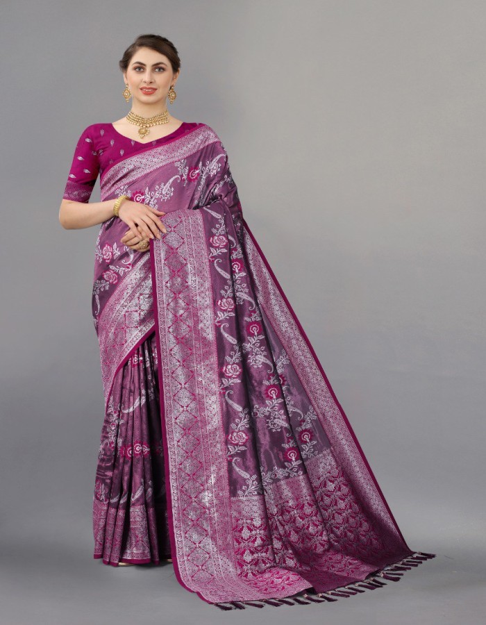 Purple Kanjivaram Silk Saree