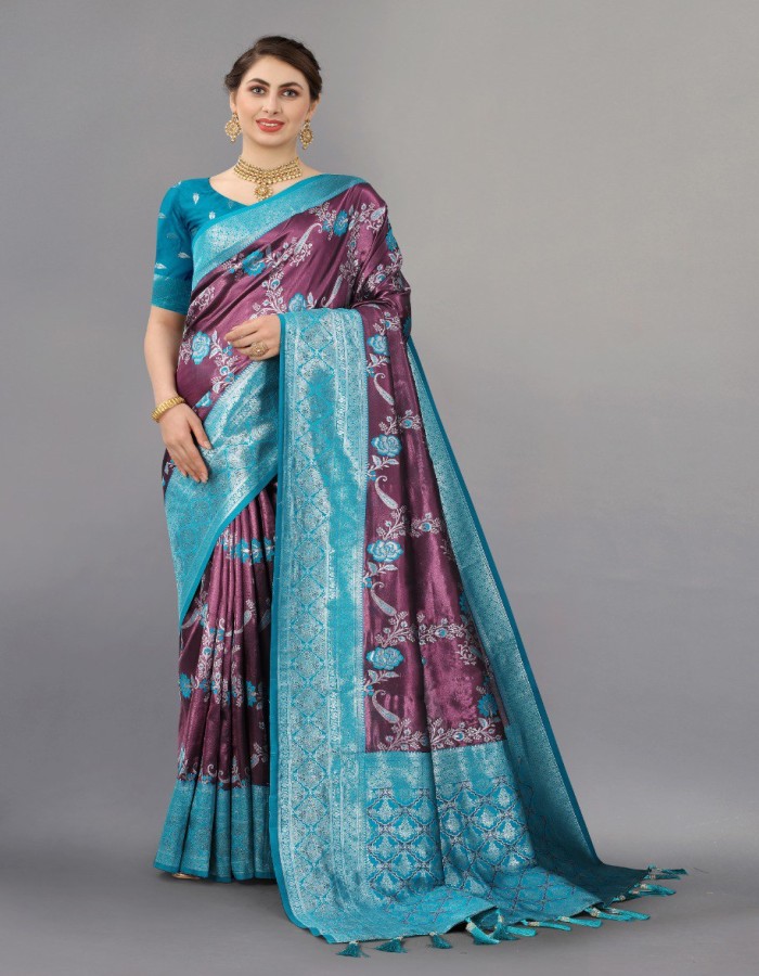 Rama Color kanjivaram Silk Saree