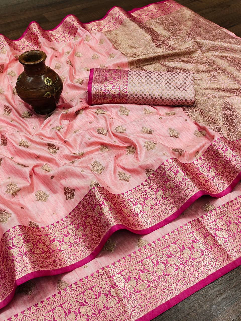 Pink Color Banarasi Silk Saree