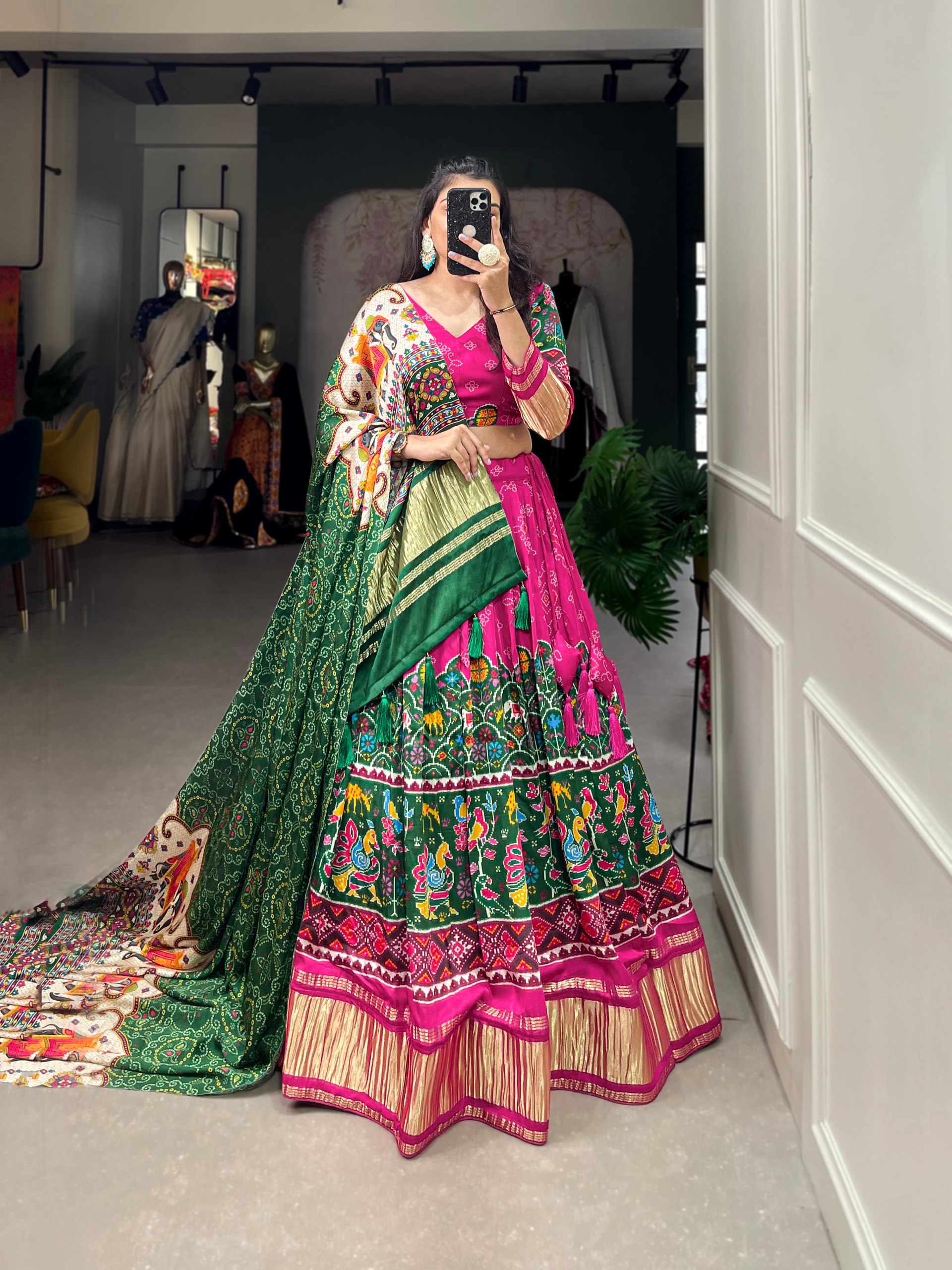 Pink Color Lahenga Choli in Gaji Silk