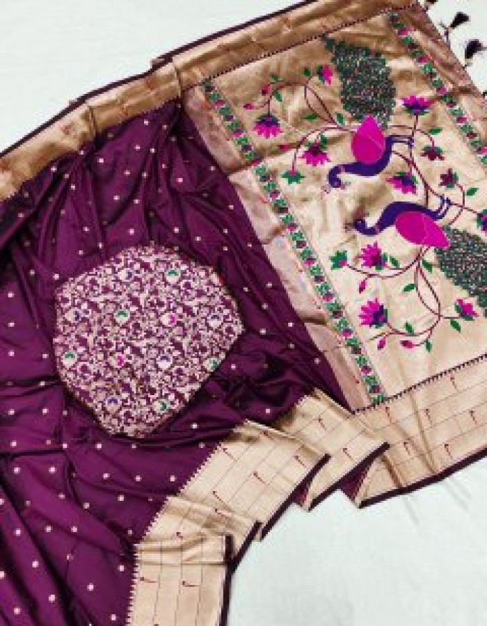 Purple Kanjivaram Silk Saree