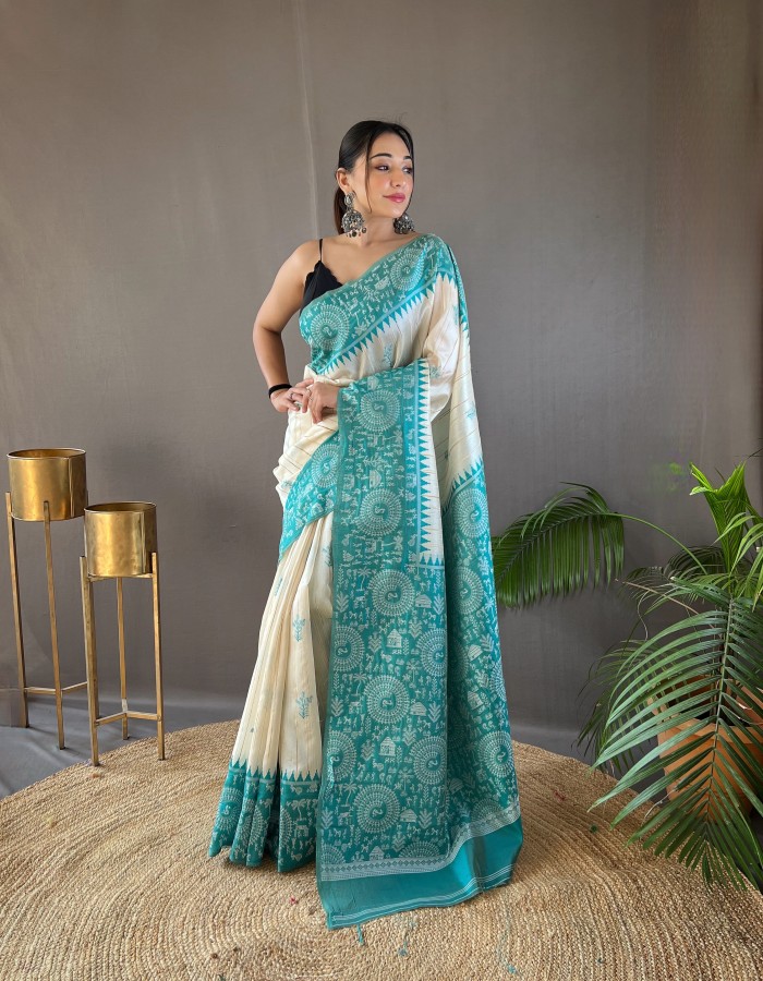 Rama Tussar Silk Saree