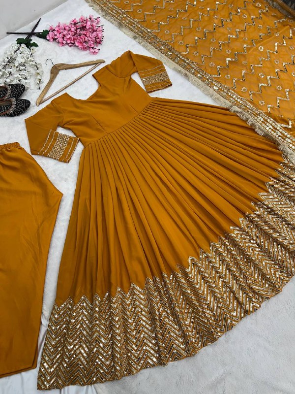 Yellow Color Long Gown