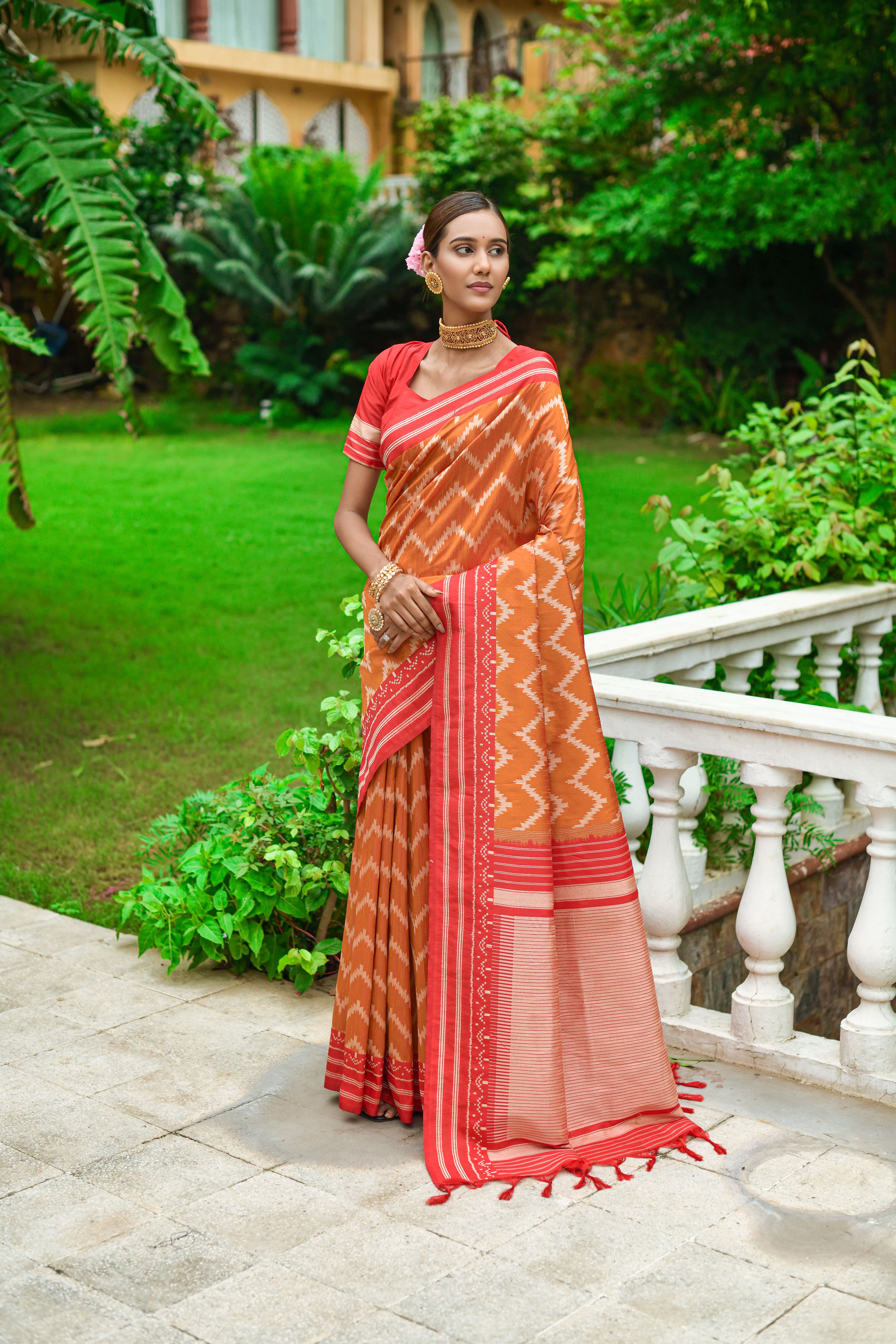 Mustard Color Raw Silk Saree