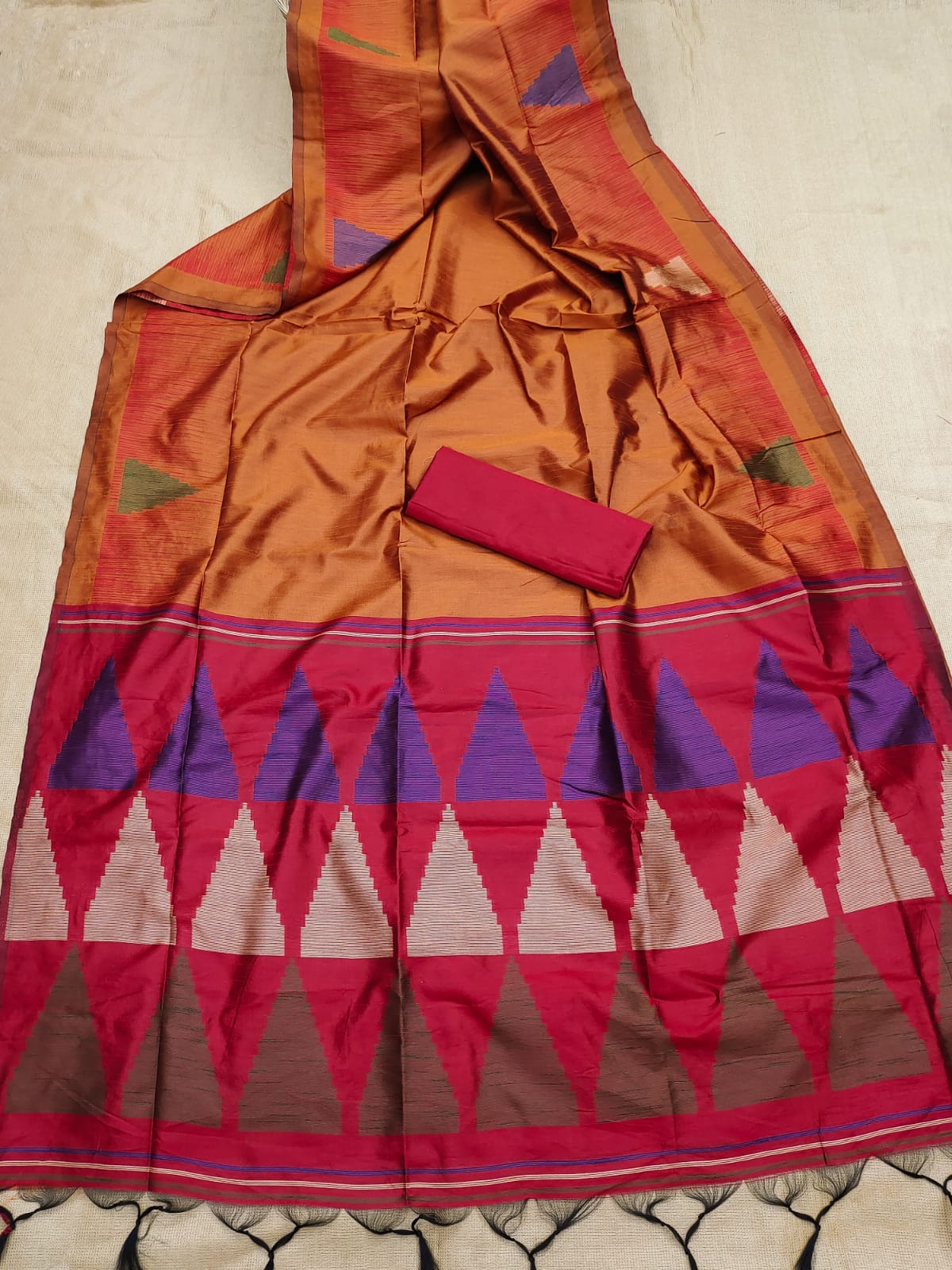 Mustard Handloom Silk Saree