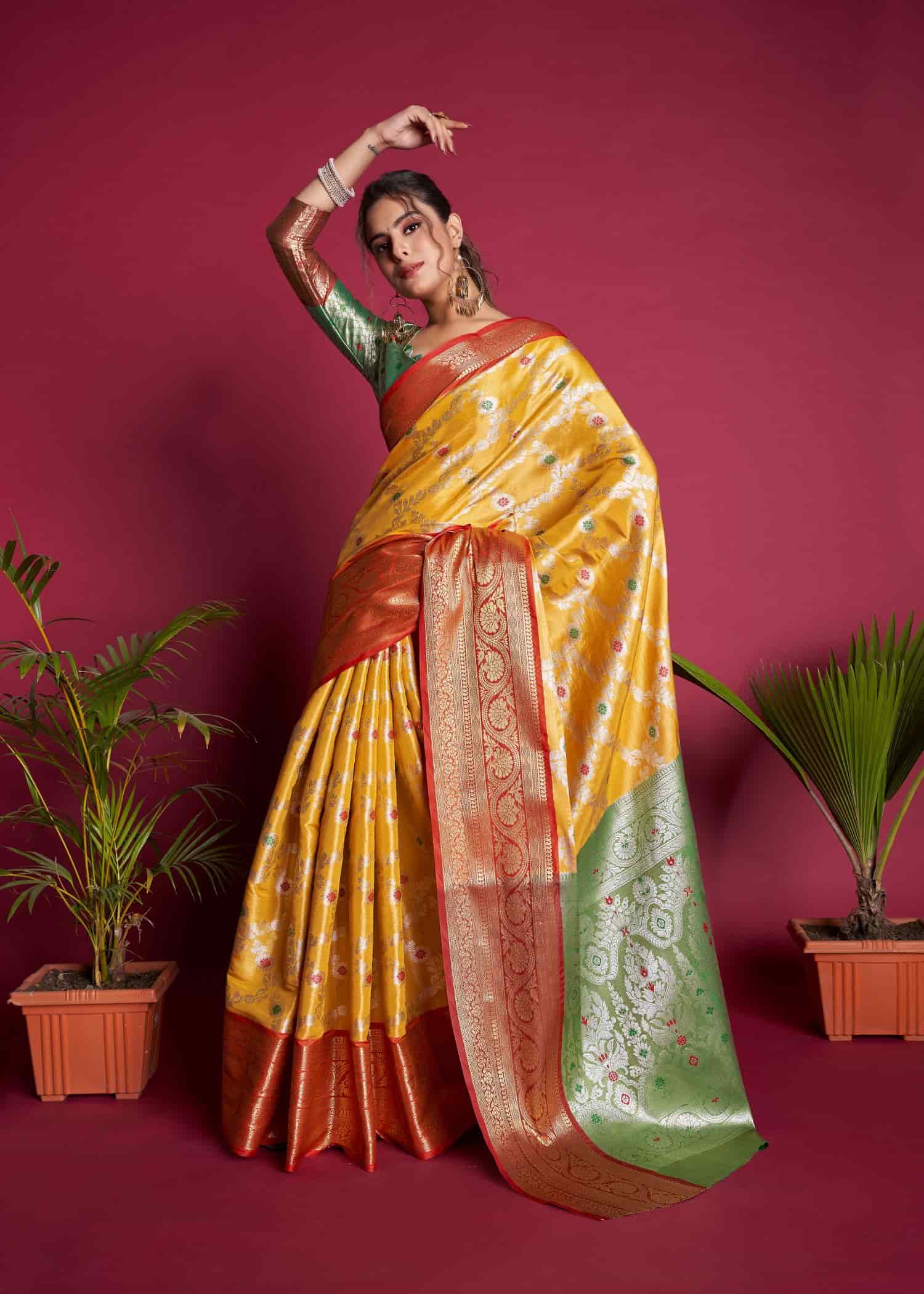 Yellow Woven Kanjivaram Saree