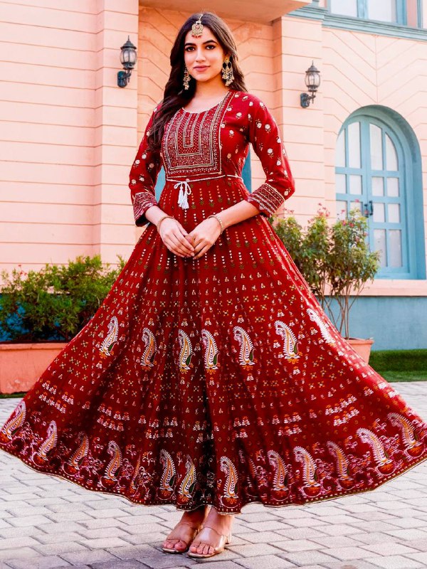 Red Color Long Gown