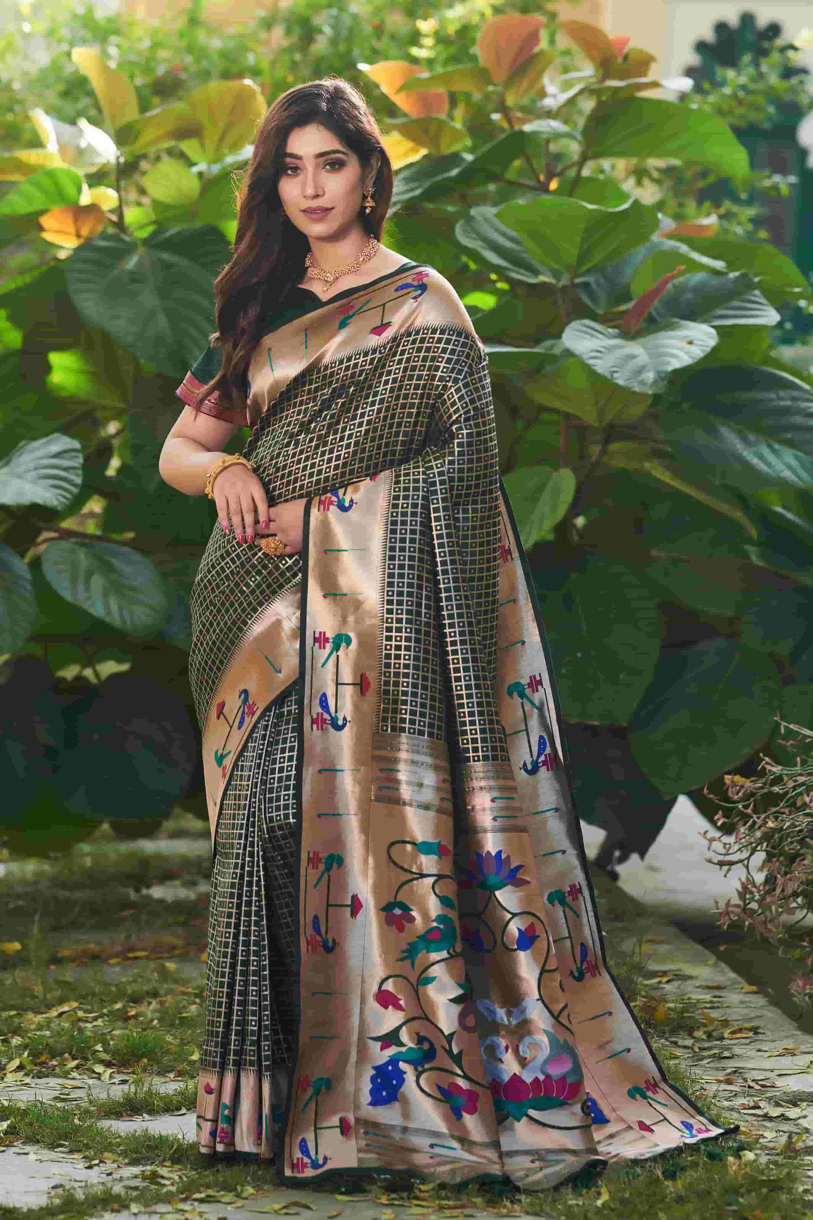 Green Pure Paithani Silk Saree