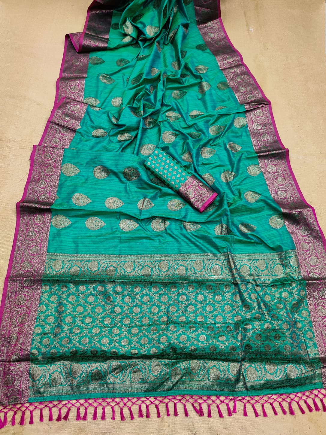 Rama Banarasi Kicha silk Saree