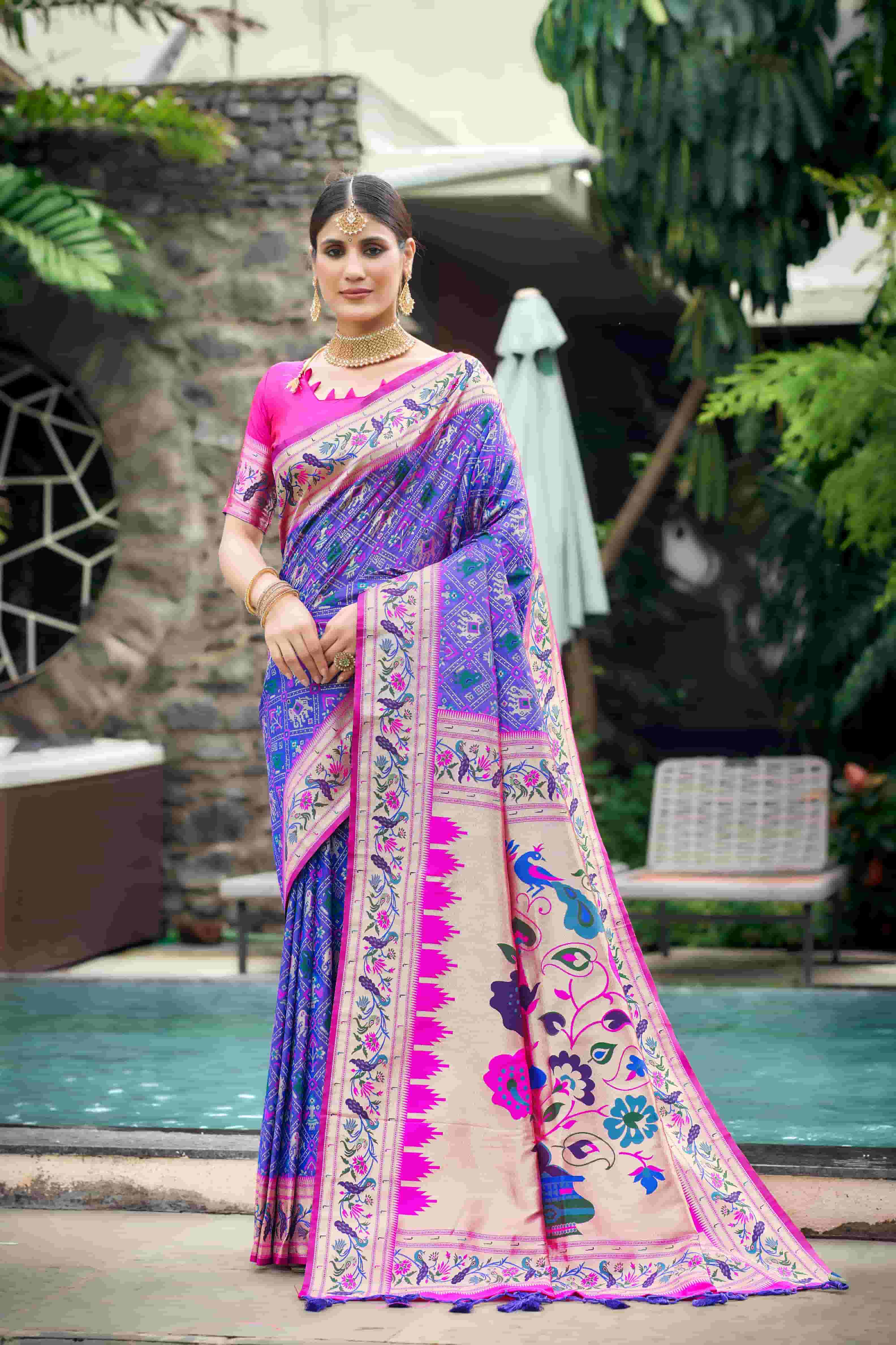 Purple Color Pure patola Silk Saree