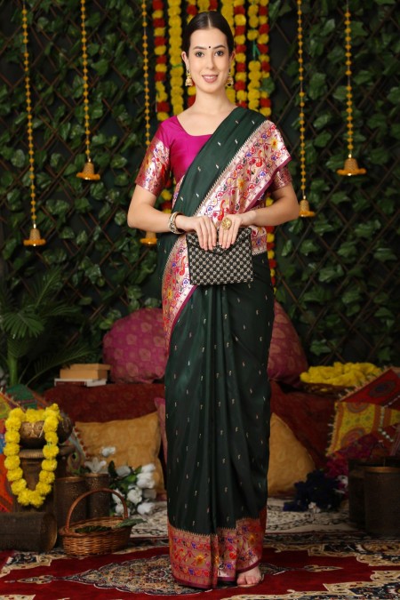 Black Color Soft Silk Saree