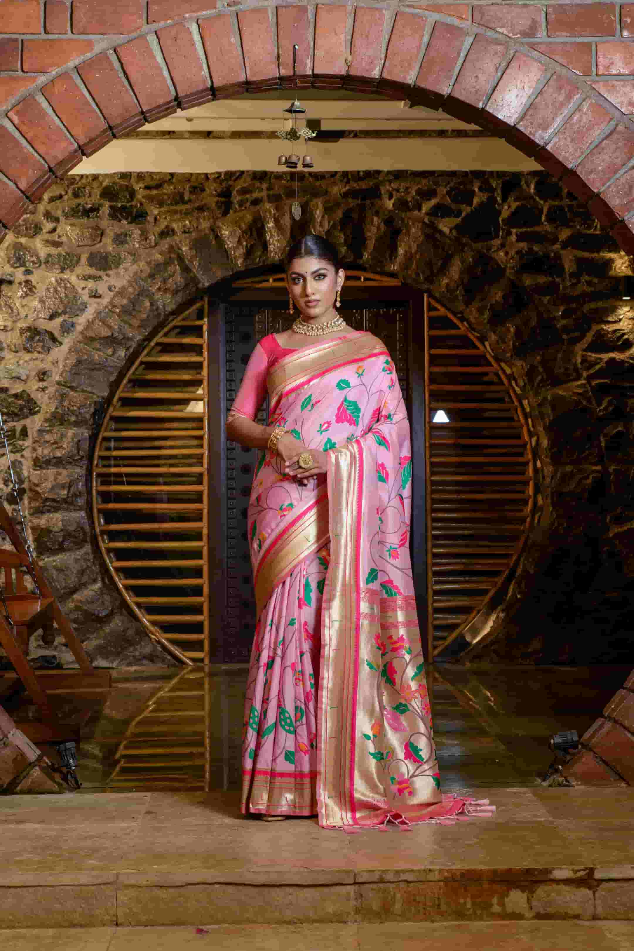 Pink Color Paithani Silk Saree