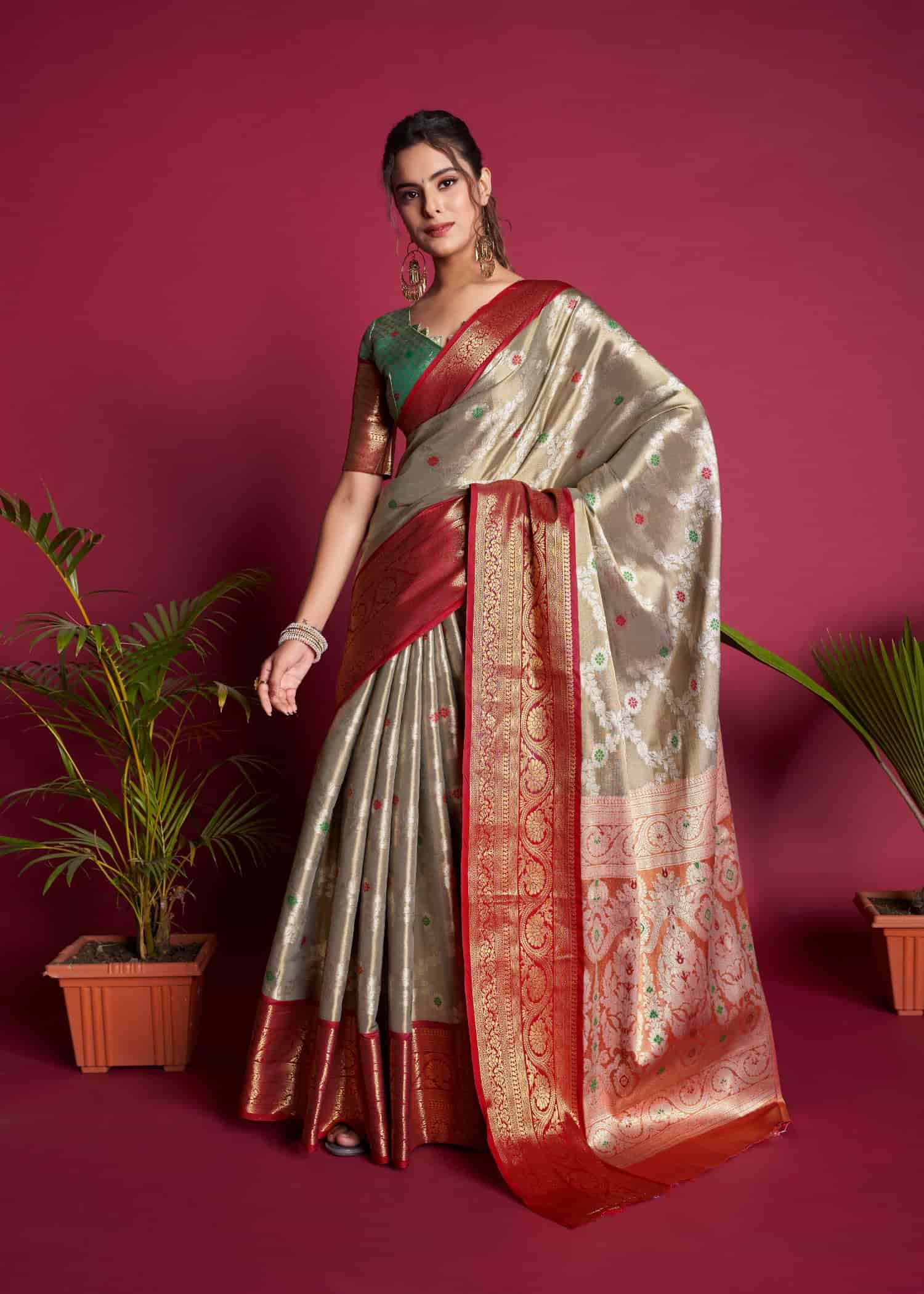 Gray Color Kanjivaram Saree