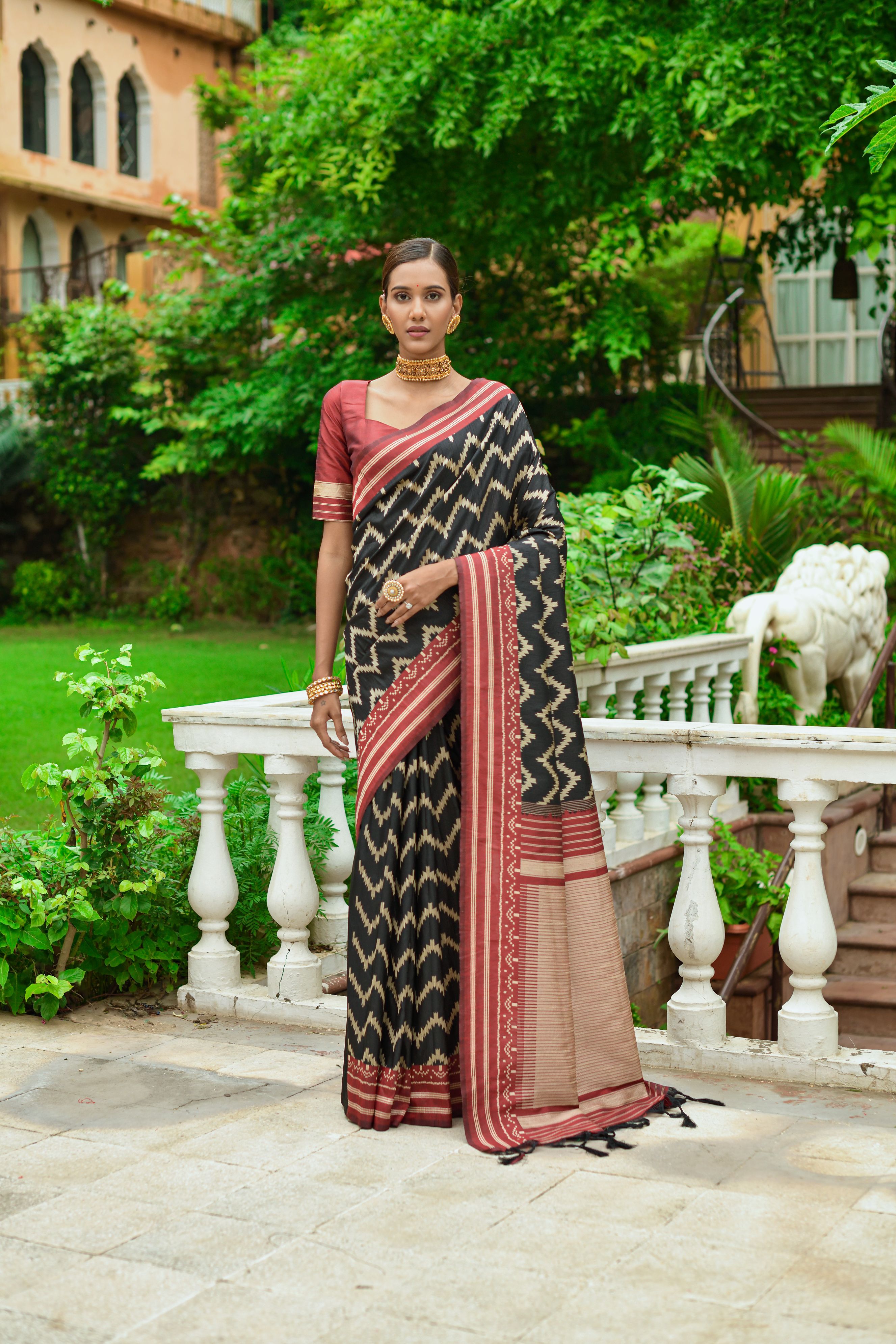 Black Color Banarasi Soft Silk Saree