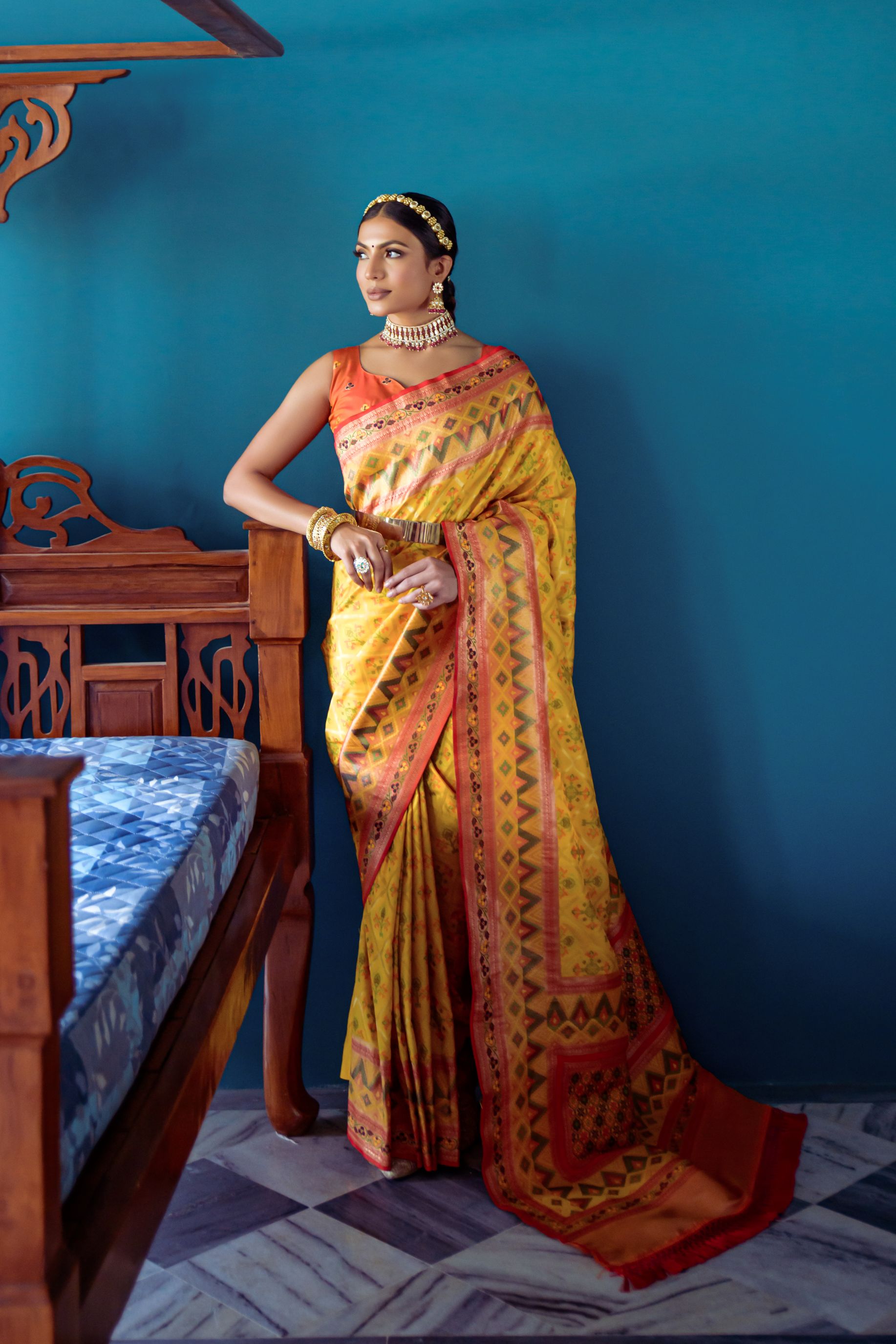 Yellow Color Banarasi Silk Saree