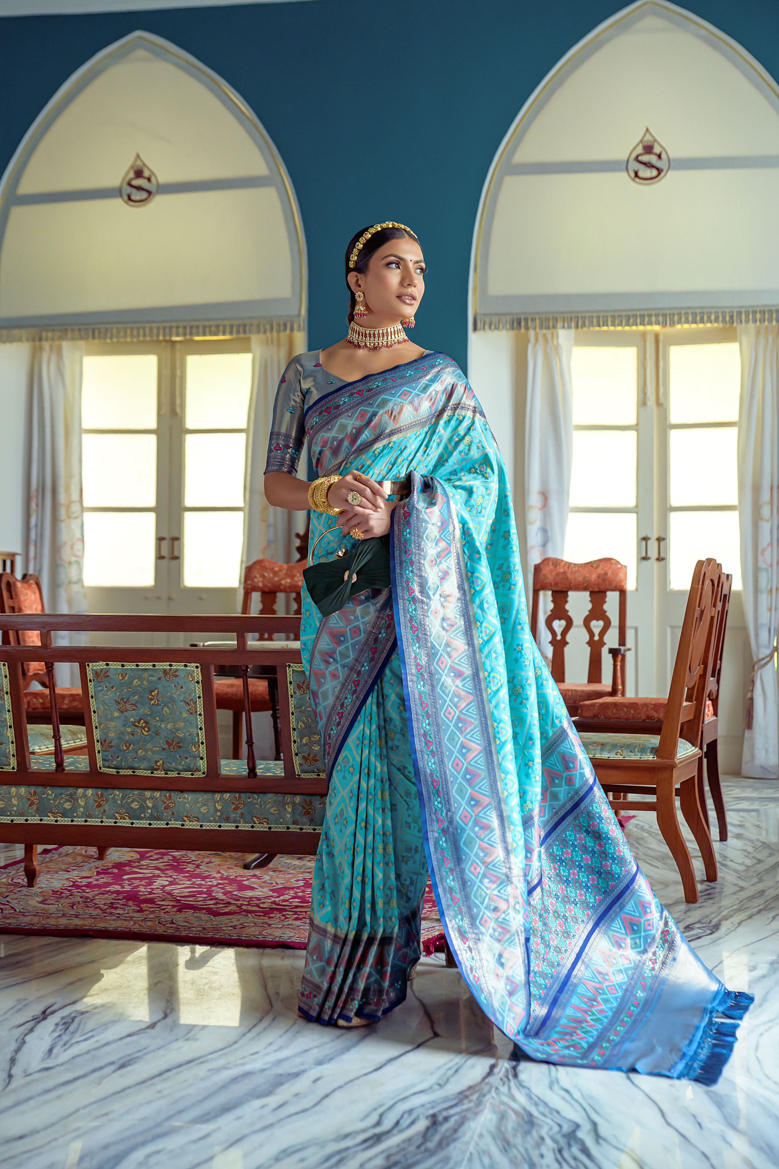 Rama Banarasi Silk Saree