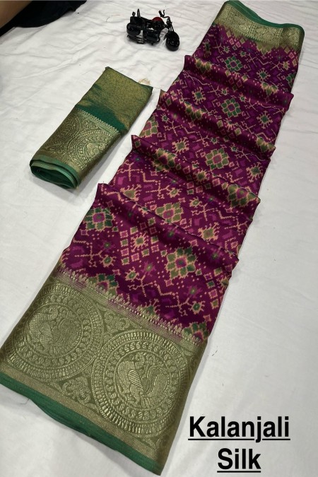 Purple Color Patola Print Saree