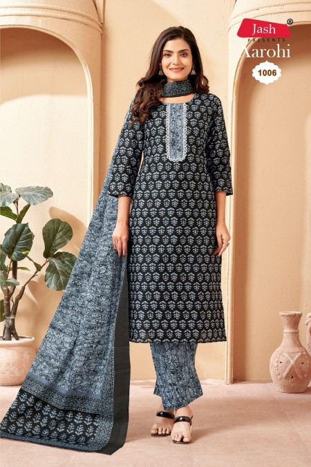 Navy Blue Color Neck Work kurti set