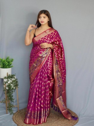 Wine Color Kanjivaram Silk Saree