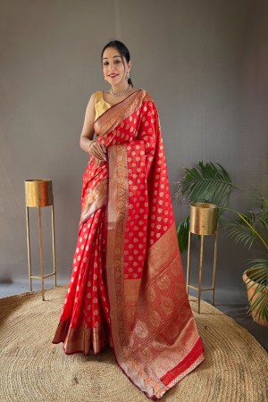 Red Banarasi Silk Saree