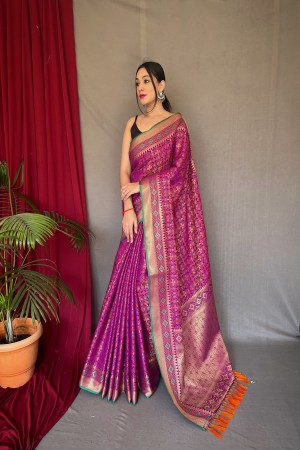 Purple Patola Silk Saree