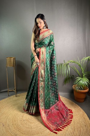 Green Color patola Silk Saree