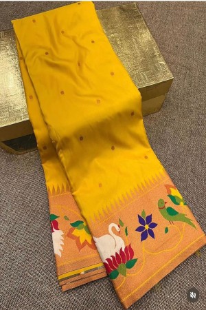 Yellow Color Paithani Silk Saree