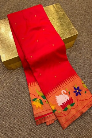 Red Color Soft Paithani Silk Saree