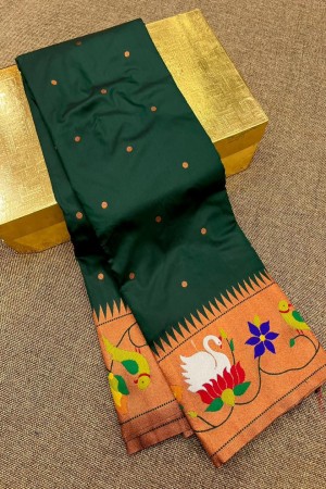 Green Color Soft Paithani Silk Saree