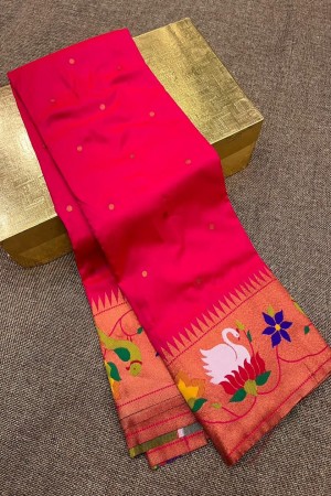 Pink Color Soft Paithani Silk Saree