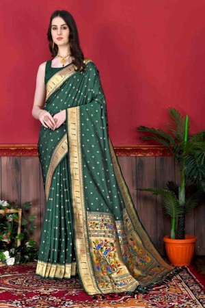 Green Color Paithani Silk Saree