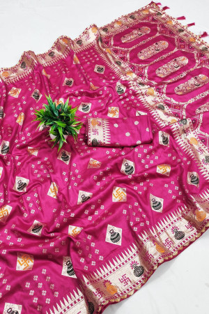 Pink Soft Banarasi Silk Saree Collections