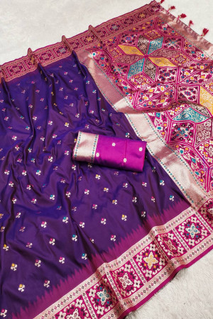 Purple Soft Silk Saree