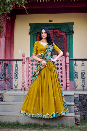 Mustard Color lehenga Choli Set